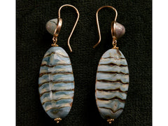 thumbnail of EB Mollusk & Turquoise Earrings (on black background)