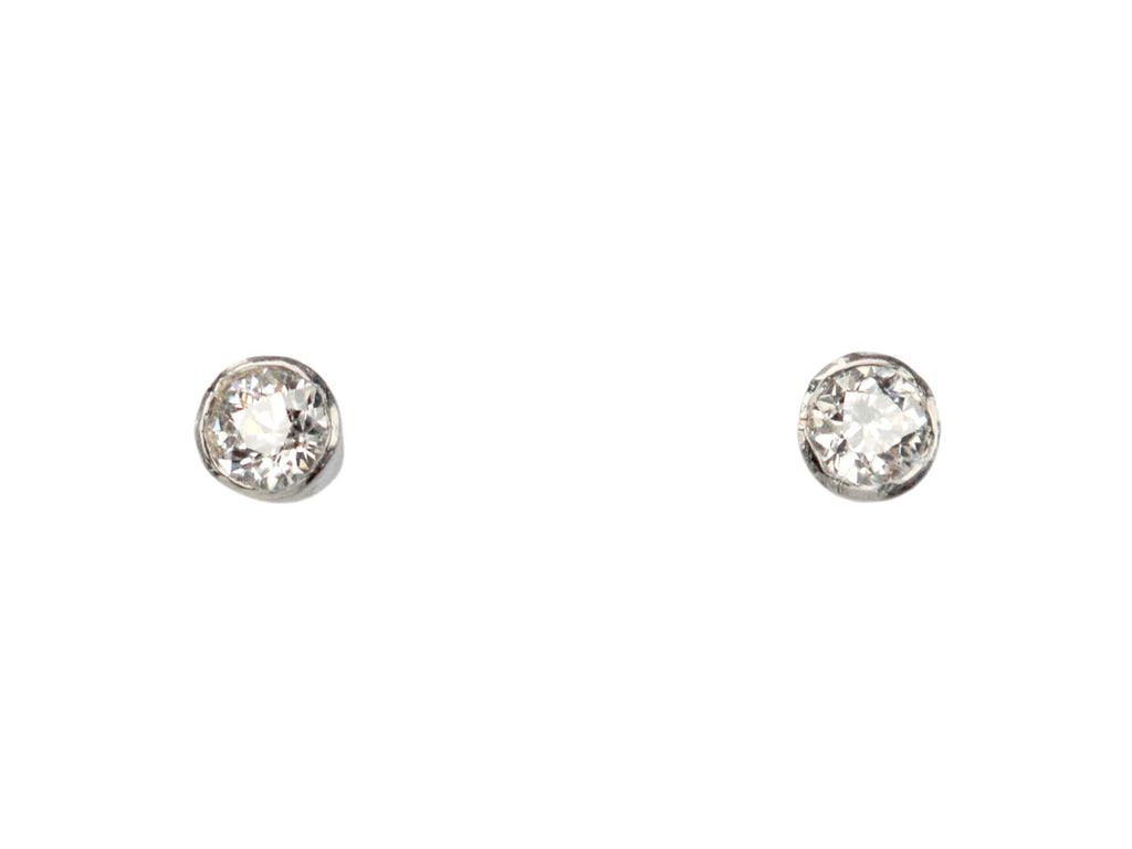 EB Small European Cut Diamond Studs (on white background)