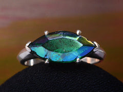 thumbnail of EB Peacock Marquise Ring (detail)