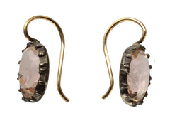 thumbnail of Oval Pink Paste Earrings (side view)