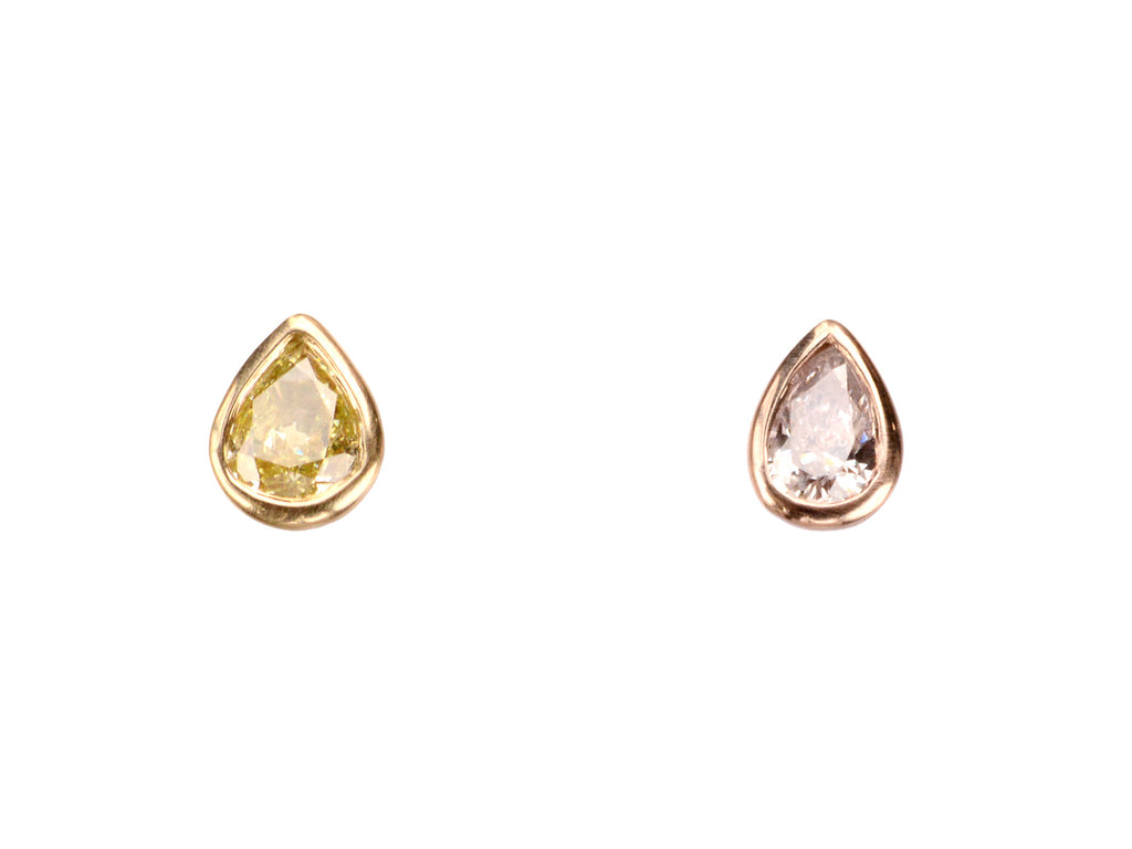 EB Pink & Yellow Pear Studs (on white background)