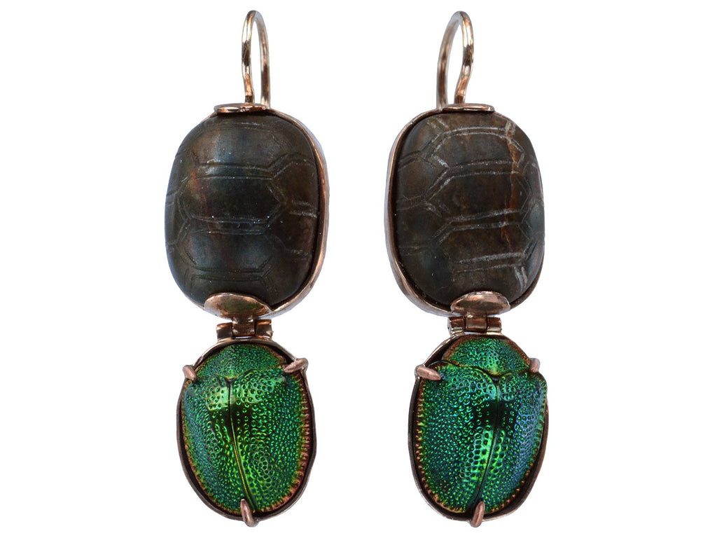EB Modern Scarab & Jade Earrings (on white background)