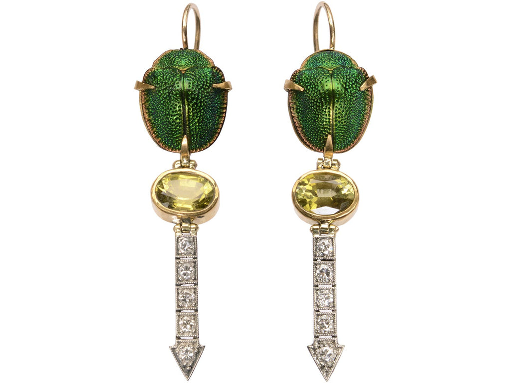 EB Diamond Scarab Earrings (on white background)