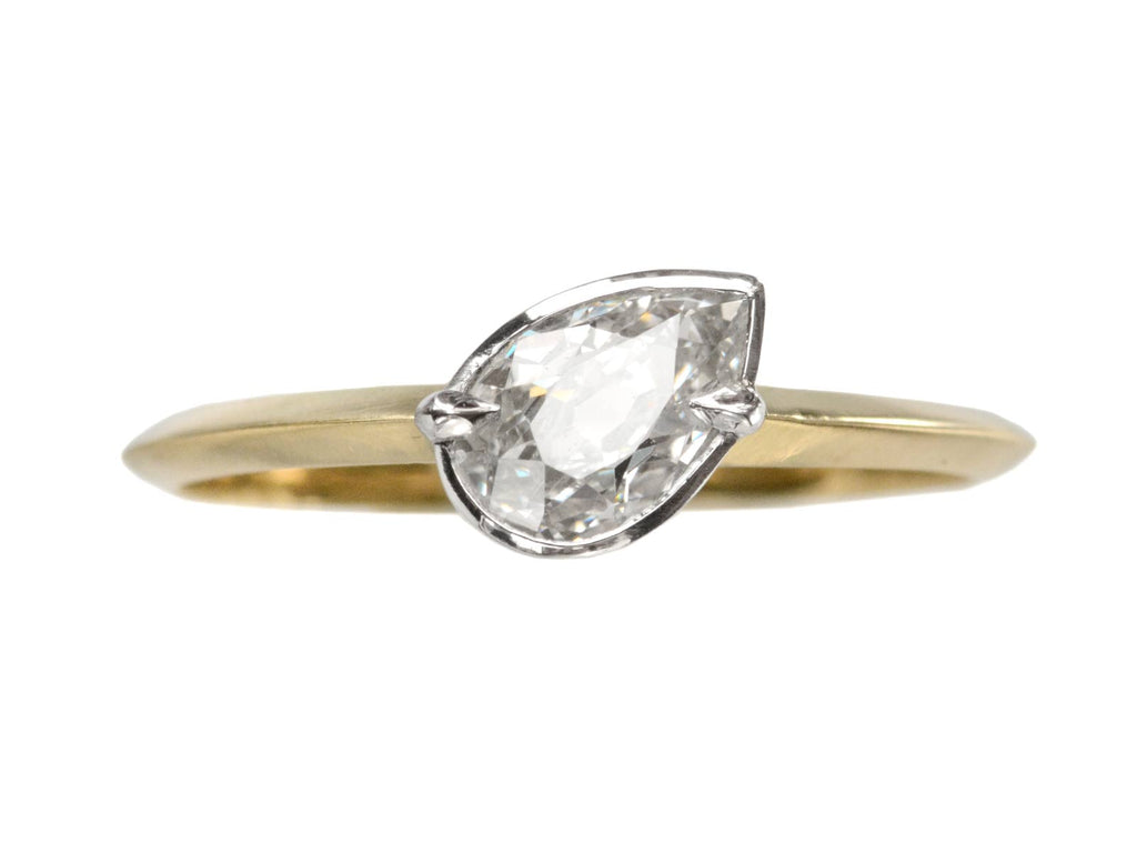 EB Tilted 0.54ct Pear Ring (on white background)
