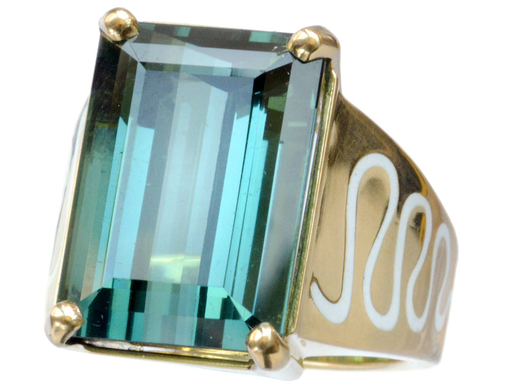 EB Tourmaline & Enamel Ring (on white background)