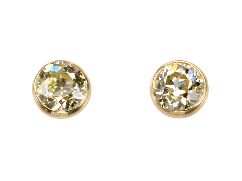 EB 1.14ctw Yellow Diamond Studs (on white background)
