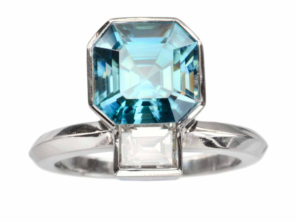 EB Blue Zircon & Diamond Ring (on white background)
