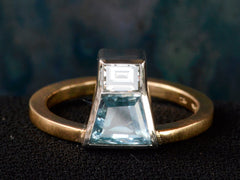 EB Blue Zircon and Diamond Ring