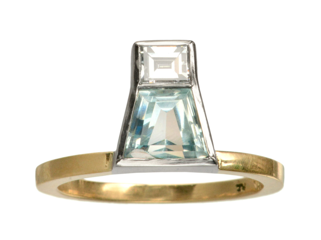 EB Blue Zircon & Diamond Ring (on white background)