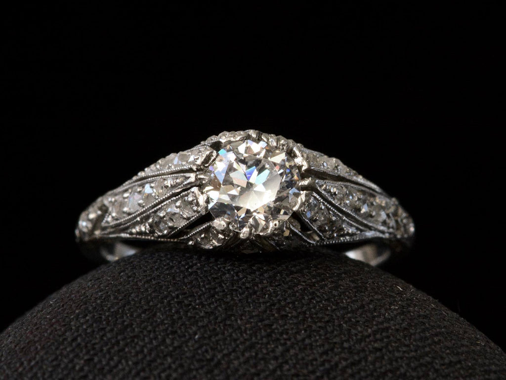 Georgian Ruby & Diamond Crowned Double Heart Ring — Heart of Hearts Jewels