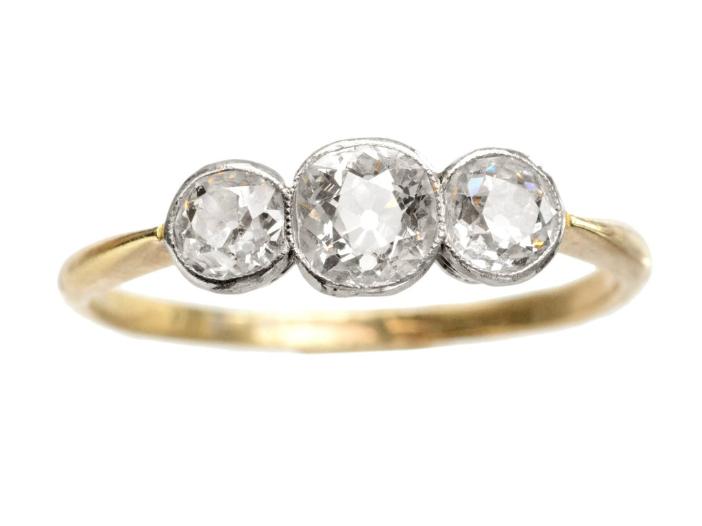 c1900 Three Diamond Ring (on white background)