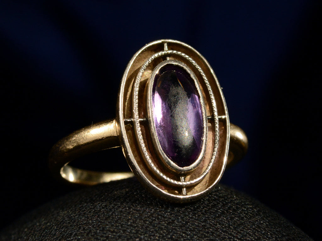 c1910 Haloed Amethyst Ring