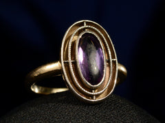 thumbnail of c1910 Haloed Amethyst Ring (side view)