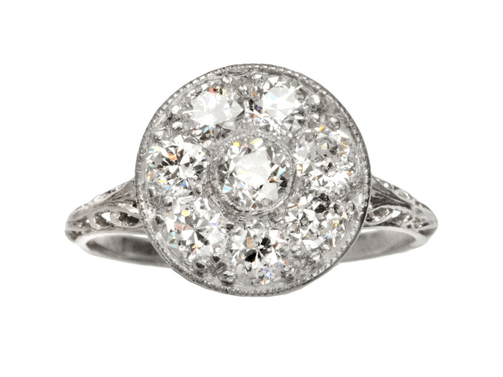 1910s Edwardian Cluster Ring (on white background)