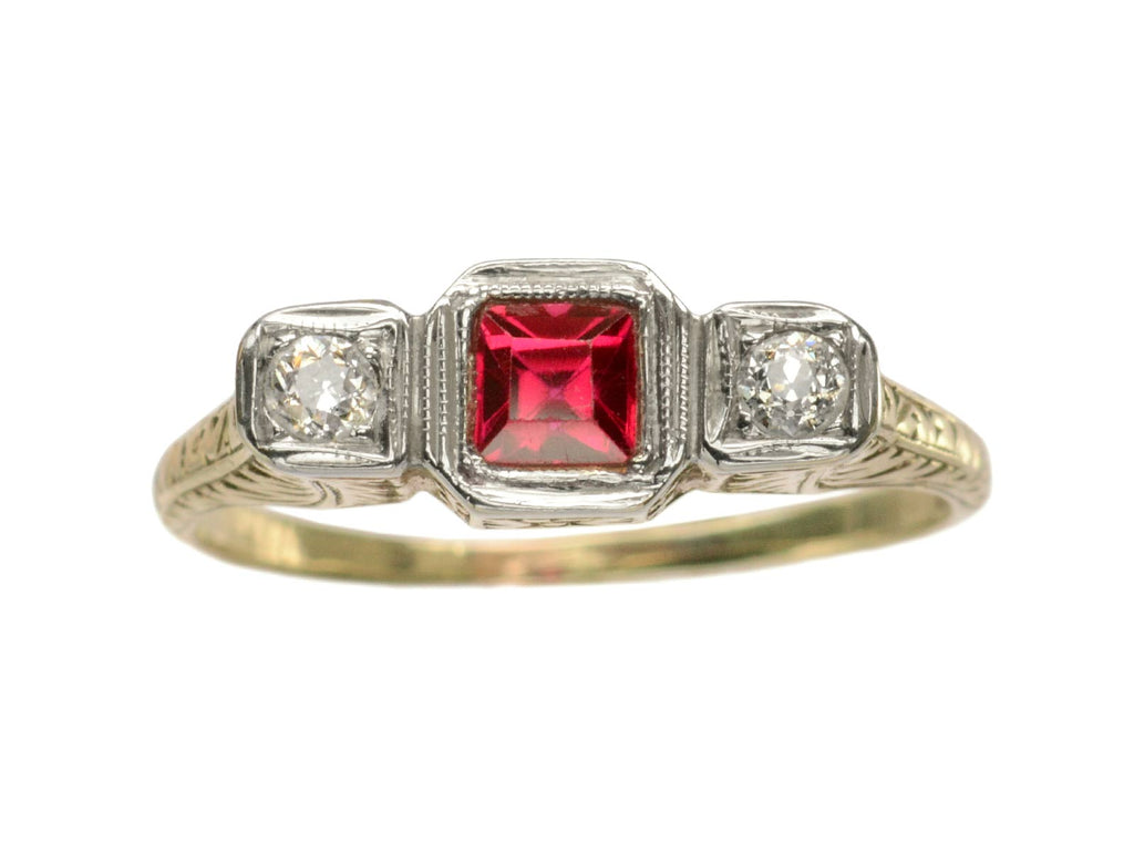 1910s Edwardian Ruby Ring (on white background)