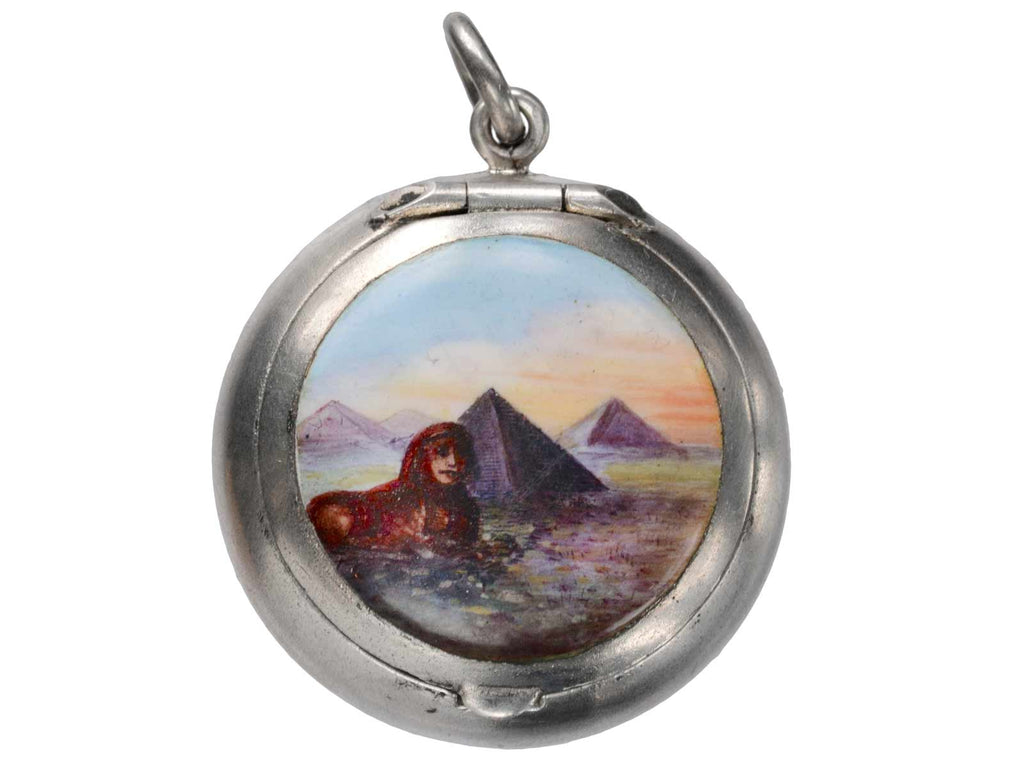 1890s Egyptian Enamel Pendant (on white background)