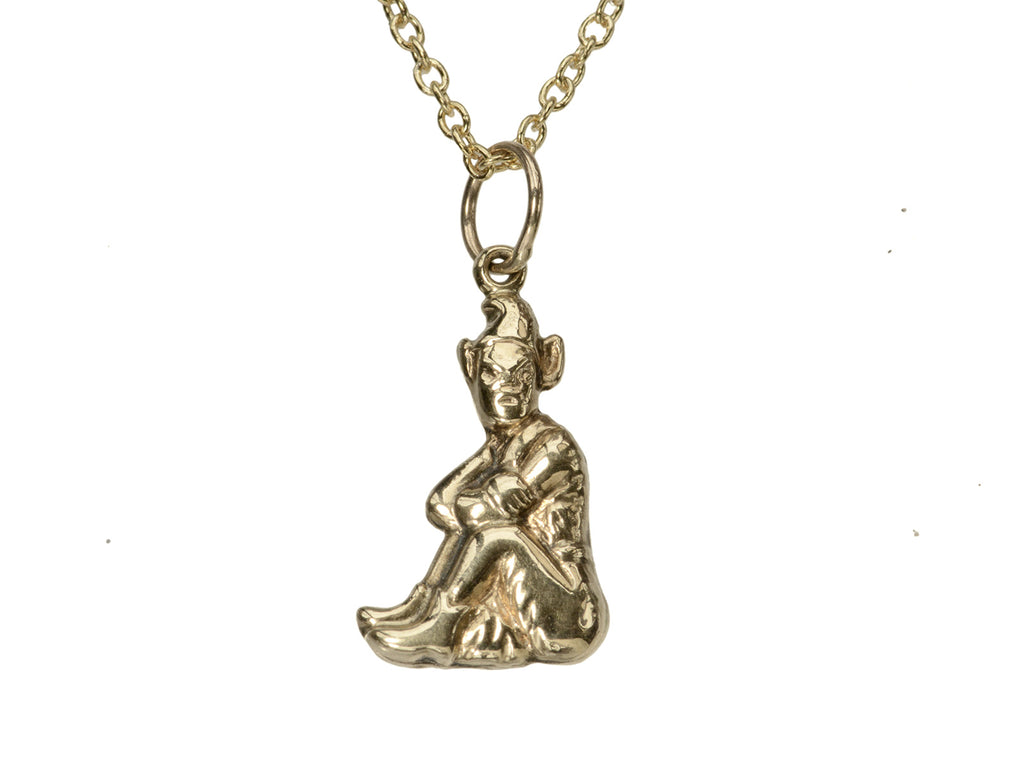 Vintage Gold Elf Charm (on white background)