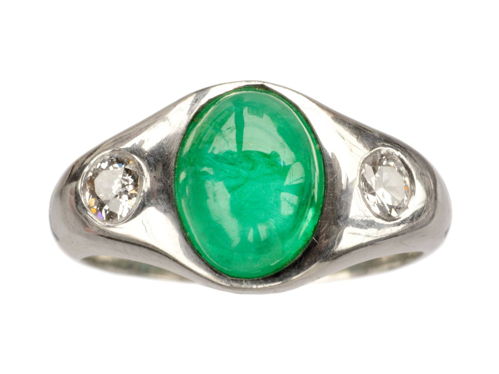 1920s Emerald & Diamond Ring (on white background)