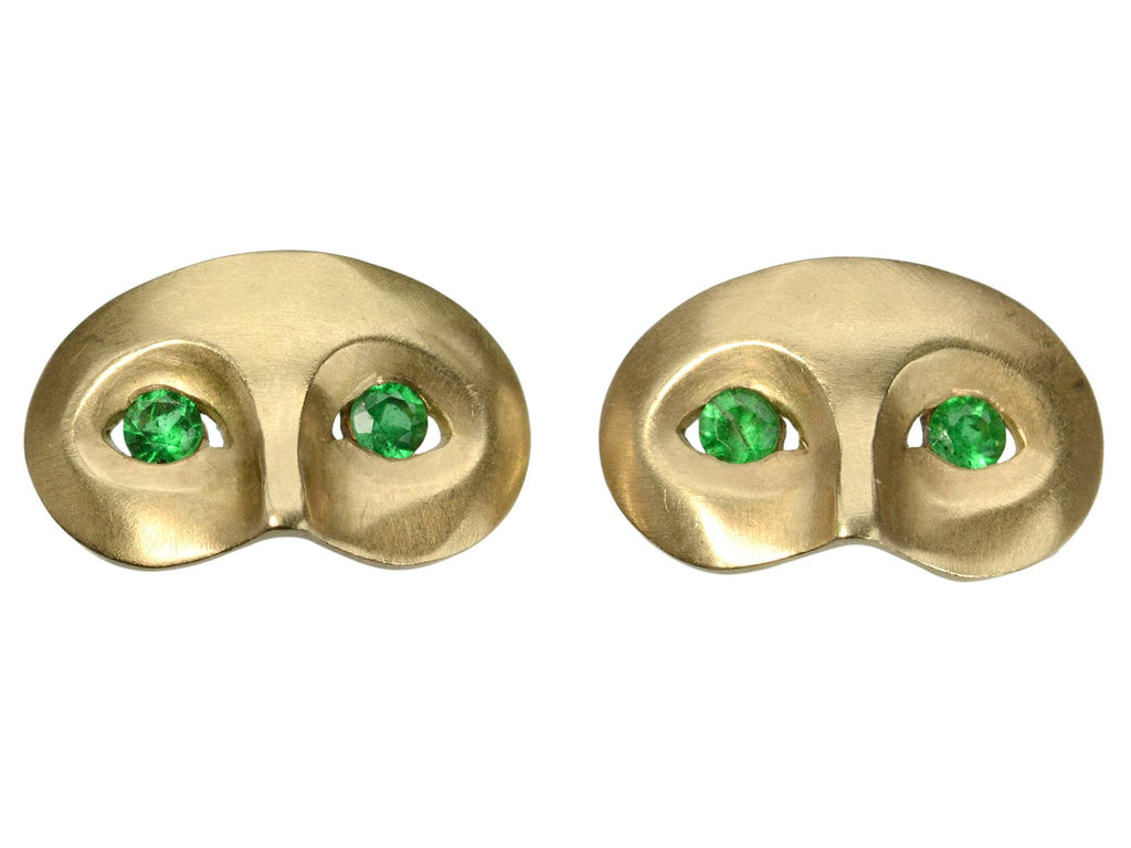 Vintage Emerald Masquerade Studs (on white background)