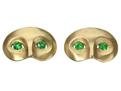Vintage Emerald Masquerade Studs