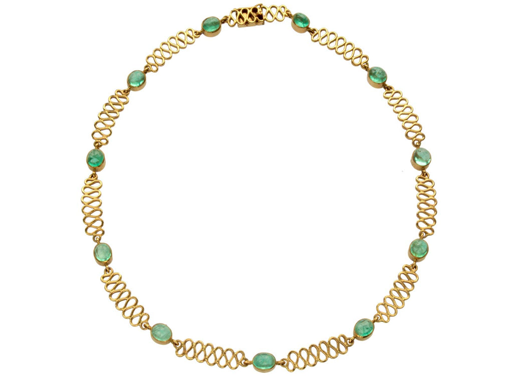 1960s Emerald & 18K Necklace (on white background)