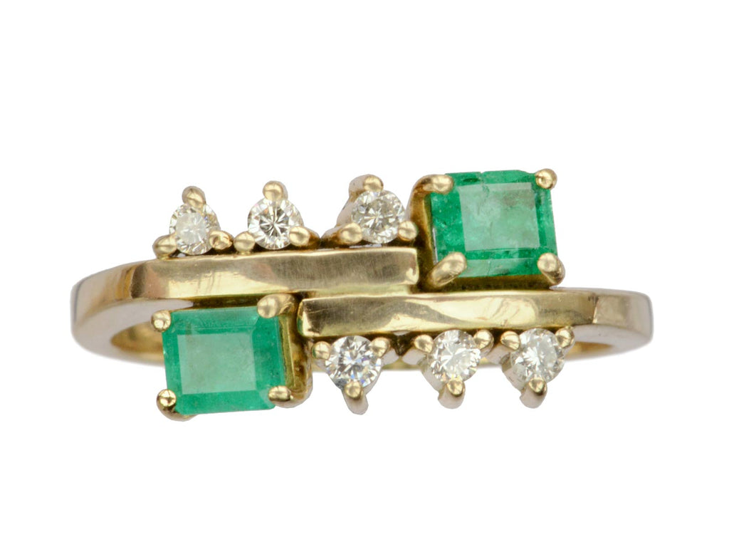 Vintage Emerald & Diamond Ring (on white background)
