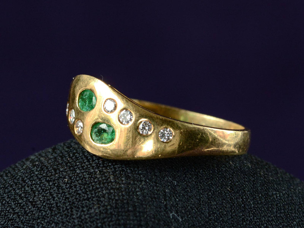1980s Emerald & Diamond Gypsy Ring