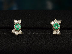 thumbnail of c1960 Emerald & Diamond Studs (detail)