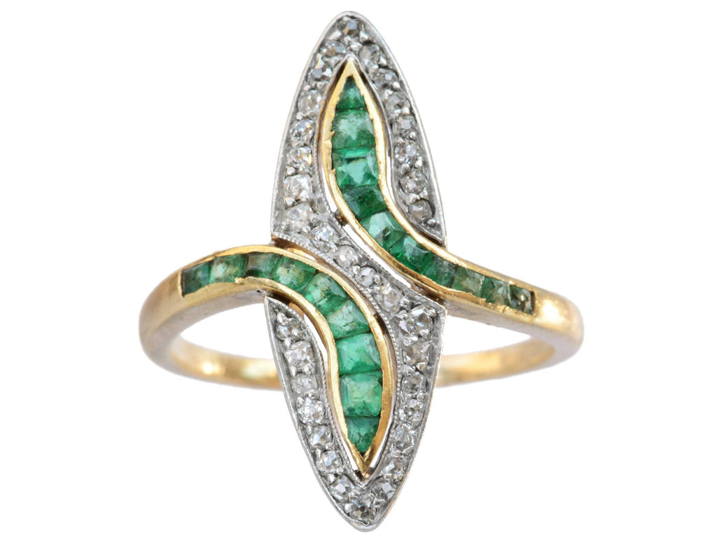 c1910 Emerald Snake Ring