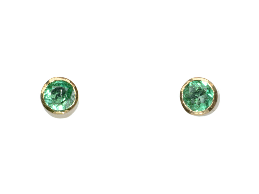 Vintage Emerald Stud Earrings (on white background)