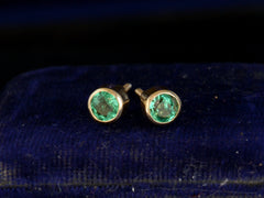 thumbnail of Vintage Emerald Stud Earrings (side view)