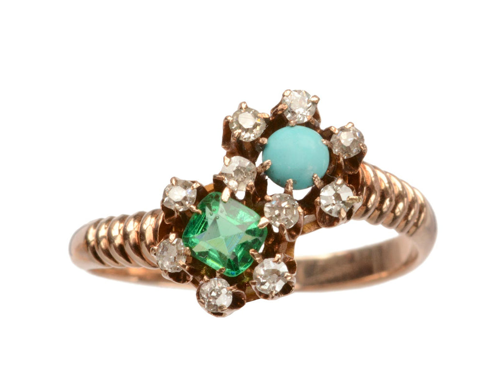 1900s Turqouise & Diamond Ring