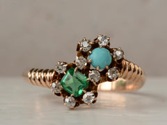 1900s Turqouise & Diamond Ring