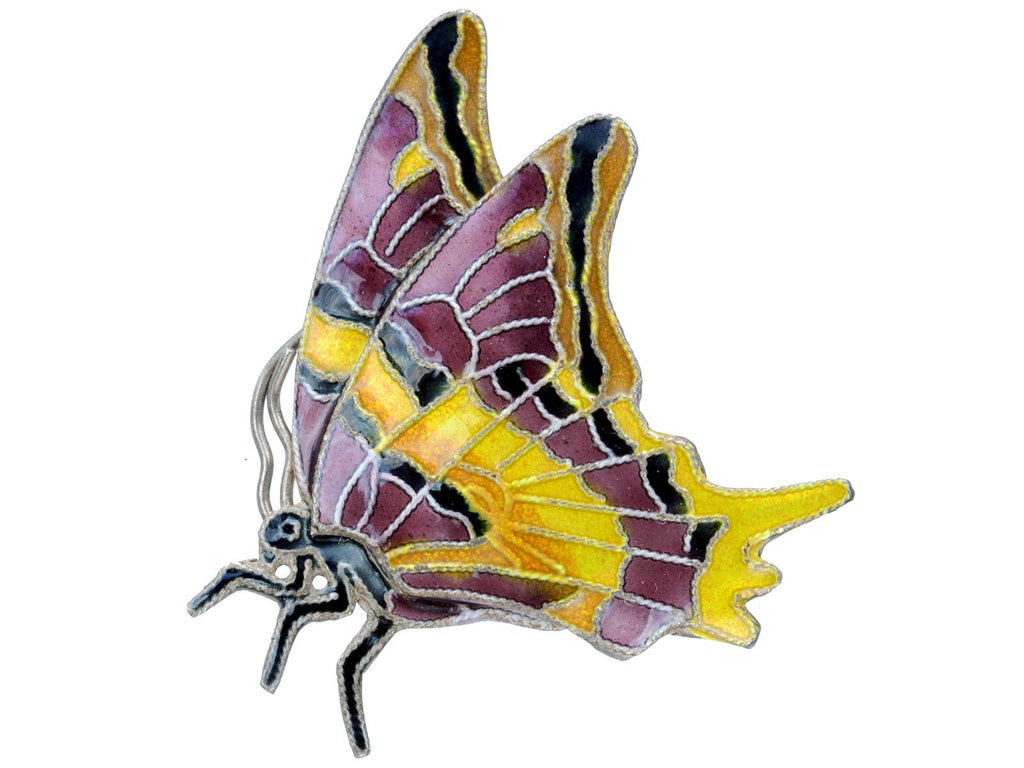 Vintage Enamel Butterfly Brooch (on white background)