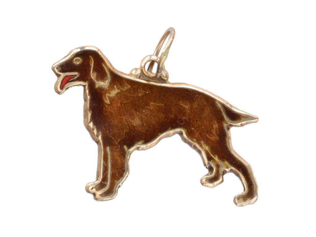 c1940 Enamel Dog Charm (on white background)