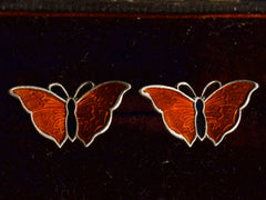 thumbnail of 1950s Enamel Butterfly Earrings (detail)