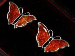 thumbnail of 1950s Enamel Butterfly Earrings (side view)