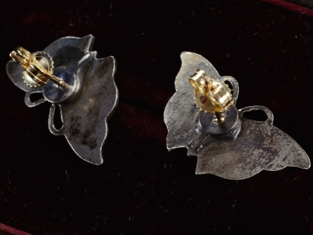 1950s Enamel Butterfly Earrings (backside)