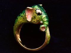 c1980 Enamel Elephant Ring