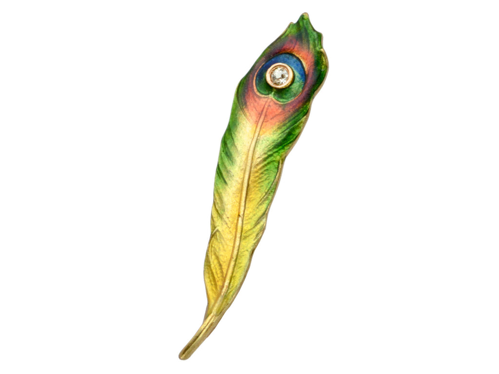 c1900 Art Nouveau Feather Pin (on white background)