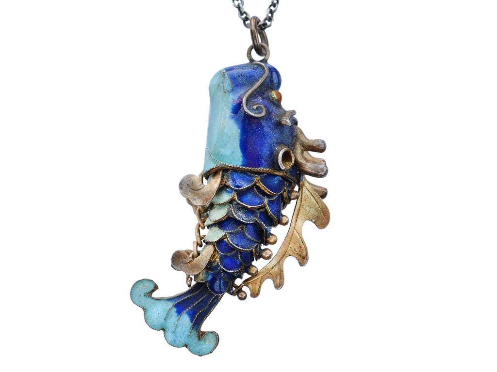 1960s Articulated Enamel Fish (on white background)