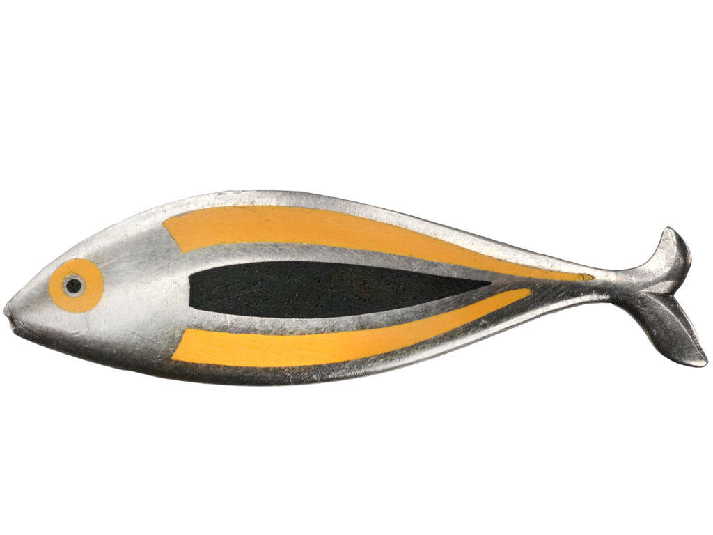 1950s Enamel Fish Brooch (on white background)