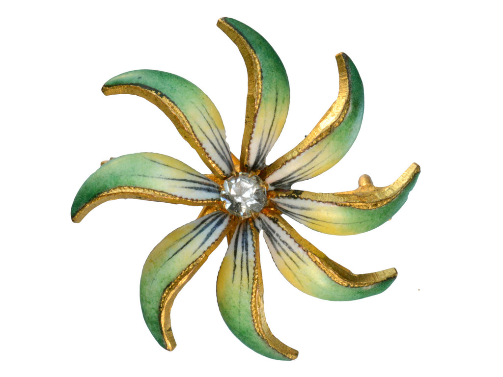 1910s Green Flower Brooch (on white background)
