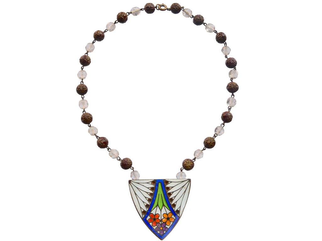 1910s Arts & Crafts Enamel Necklace (on white background)
