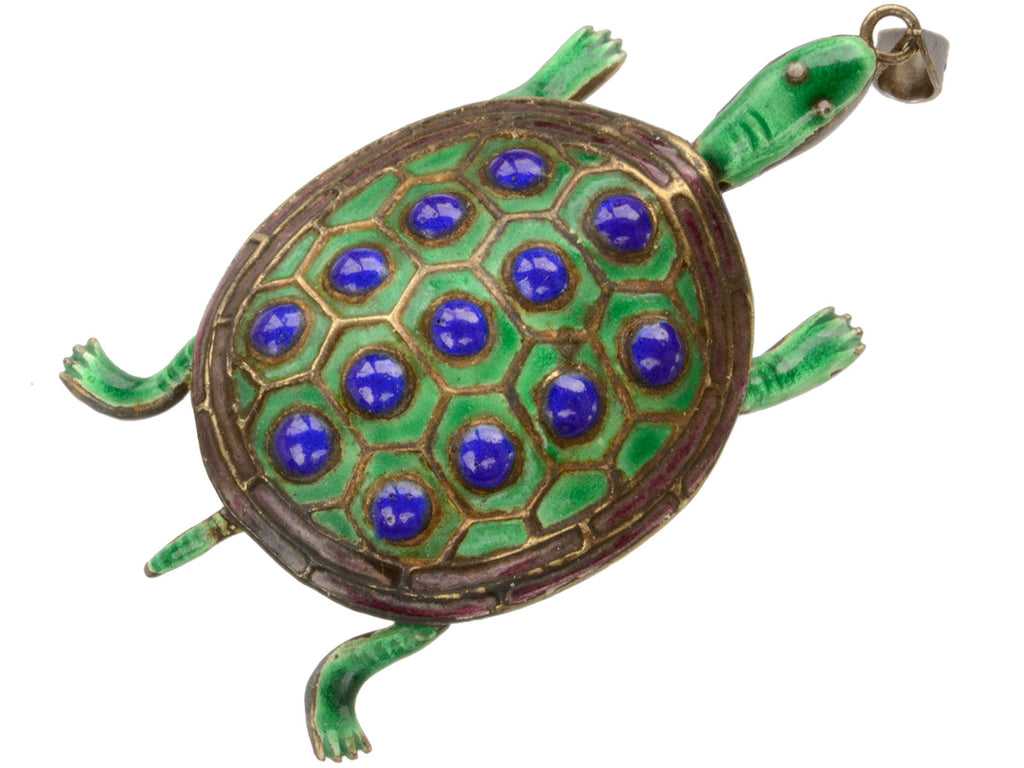 Vintage Chinese Turtle Pendant (on white background)