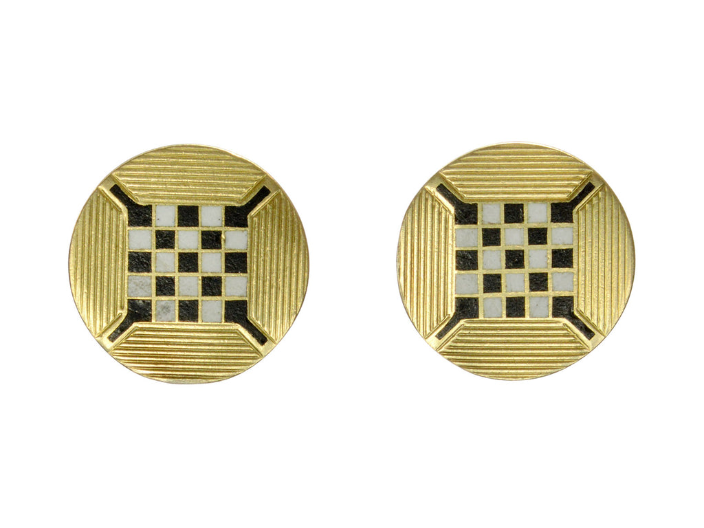 Art Deco Checkerboard Studs
