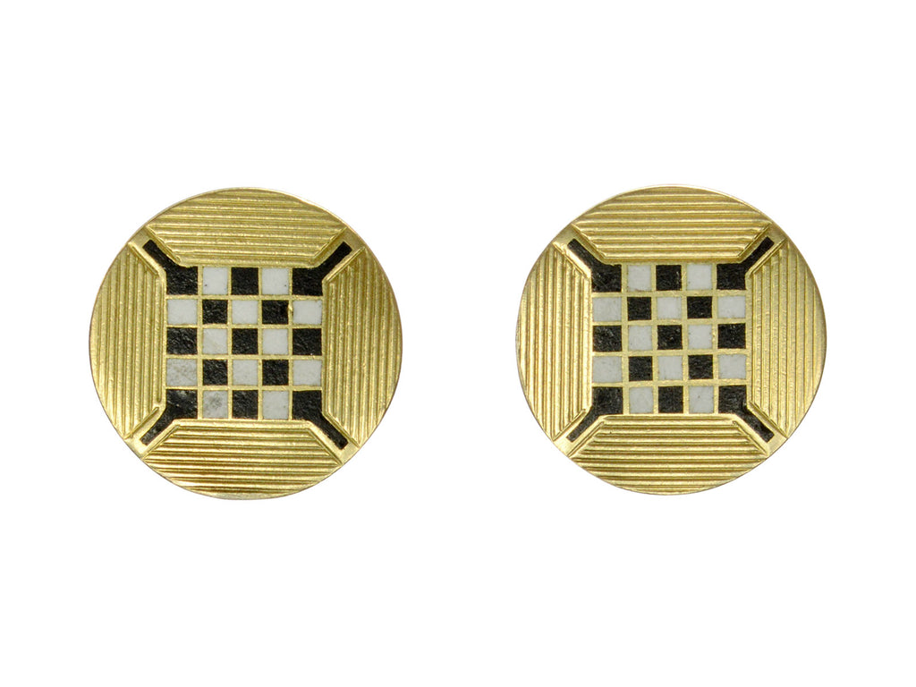 Art Deco Checkerboard Studs (on white background)