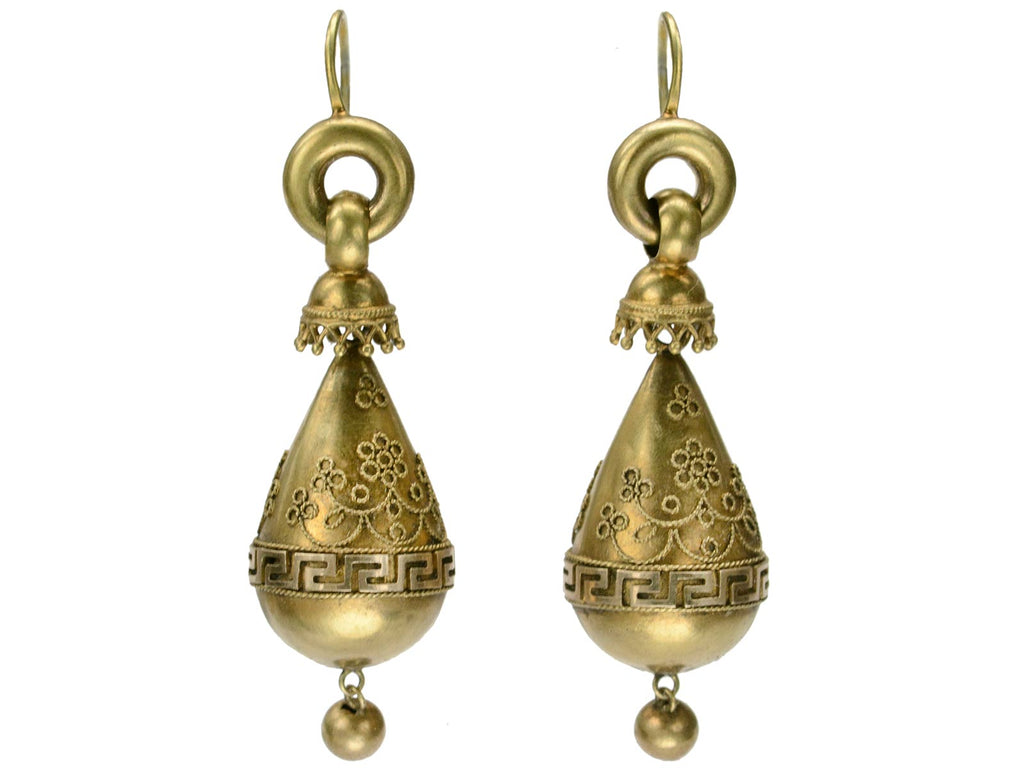 c1880 Etruscan Revival Earrings (on white background)