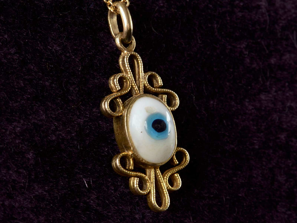 Vintage Evil Eye Pendant (side view)