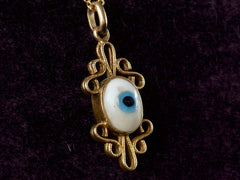 thumbnail of Vintage Evil Eye Pendant (side view)